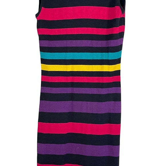 BCBG Striped Tank Maxi Dress XS Colorful Sweater Retro Classic Chic Funky Preppy - Picture 12 of 14